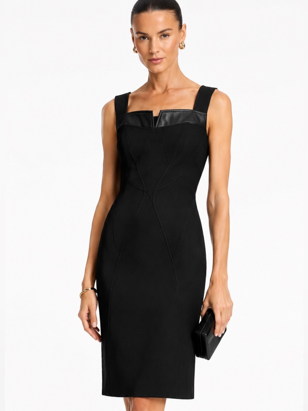 Hilton Hollis Copper Black Sheath Dress in Black & Copper – Size 4 NWT
